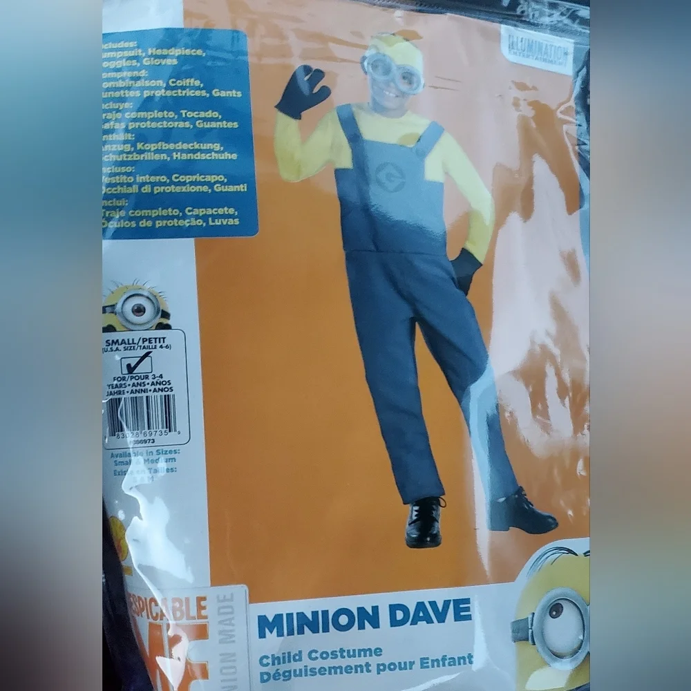 Despicable Me Minion Dave Custom by Rubie's Size Small 4-6